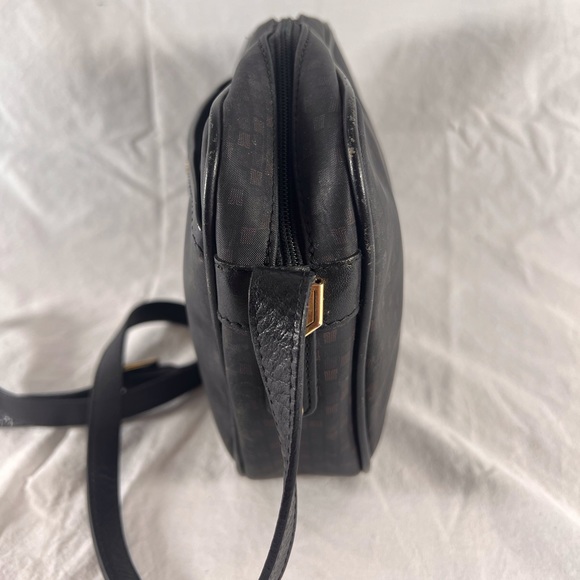 LANVIN PARIS Vintage Authentic Dome Black Canvas and Leather Trim Crossbody bag - Picture 3 of 17
